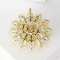 Alloy Zircon Lotus Flower Brooch For Winter Coat Accessories view 3