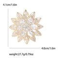 Alloy Zircon Lotus Flower Brooch For Winter Coat Accessories view 4
