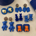 Klein Blue Alloy Tassel Drop Earrings Vintage Geometric Heart Design For Women view 2