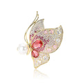 Copper Zircon Butterfly Brooch Pin For Womens Suits And Coats view 5