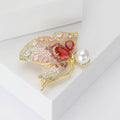Copper Zircon Butterfly Brooch Pin For Womens Suits And Coats view 3