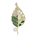 Alloy Micro Pave Zircon Leaf Brooch For Suit Clothing Accessories view 5
