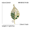 Alloy Micro Pave Zircon Leaf Brooch For Suit Clothing Accessories view 4
