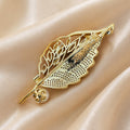 Alloy Micro Pave Zircon Leaf Brooch For Suit Clothing Accessories view 3