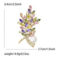 Copper Zirconia Colorful Bouquet Brooch For Coats And Suits view 5