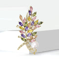 Copper Zirconia Colorful Bouquet Brooch For Coats And Suits view 3