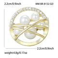 Alloy Zircon Pearl Cross Circle Brooch For Anti Exposure Clothing view 4