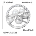 Alloy Zircon Pearl Cross Circle Brooch For Anti Exposure Clothing view 5