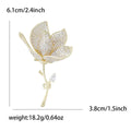 Copper Zircon Tulip Brooch Pin Elegant Floral Accessory For Womens Apparel view 5