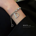Alloy Zircon Letter D Bracelet For Women Korean Minimalist Hip Hop Fashion Jewelry view 3