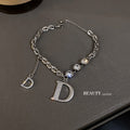 Alloy Zircon Letter D Bracelet For Women Korean Minimalist Hip Hop Fashion Jewelry view 4
