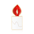 Creative Alloy Enamel Candle Brooch Pin For Christmas Garment Decoration view 1