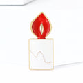 Creative Alloy Enamel Candle Brooch Pin For Christmas Garment Decoration view 3