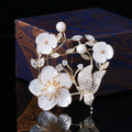 Alloy Shell Flower Vine Brooch With Zircon For Elegant Outfits view 3