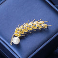 Alloy Zircon Wheat Brooch Pin For Sweaters Suits And Coats view 4