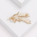 Alloy Crystal Wheat Pearl Brooch Pin For Scarf Fastening view 4