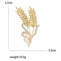 Alloy Crystal Wheat Pearl Brooch Pin For Scarf Fastening view 5