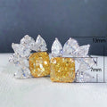 European Luxury Water Drop Stud Earrings With Yellow Zircon Inlay And Delicate Lace Detail view 5