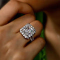Luxury Women's Square Cut Zircon Ring, High End Wedding Anniversary Gift Jewelry view 2