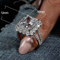 Luxury Women's Square Cut Zircon Ring, High End Wedding Anniversary Gift Jewelry view 5