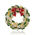 Alloy Rhinestone Enamel Christmas Brooch Pin For Holiday Apparel view 5