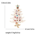 Alloy Rhinestone Christmas Tree Brooch For Holiday Apparel Decoration – As Shown view 9