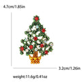 Alloy Rhinestone Christmas Tree Brooch For Holiday Apparel Decoration – As Shown view 12