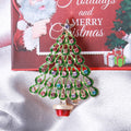Alloy Rhinestone Christmas Tree Brooch For Holiday Apparel Decoration – As Shown view 3