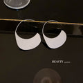 Stainless Steel Geometric Sun Hat Drop Earrings Korean Minimalist Irregular Ear Hook Jewelry view 3
