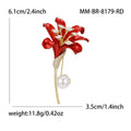 Copper Zircon Lily Flower Brooch Pin For Fashion Clothing Decoration view 6