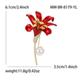Copper Zircon Lily Flower Brooch Pin For Fashion Clothing Decoration view 4