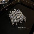 Geometric Line Alloy Bangle With Rhinestone Crystal Accents For Women Statement Fashion view 4