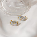 Elegant Hollow Oval Micro Pave Zircon Rhinestone Gold Alloy Stud Ear Cuff Jewelry For Women Earrings view 2