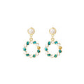 Vintage Gold Tone Alloy Pearl Studs With Contrast Enamel Twisted Hoop Drop Elegant Fashion Earrings view 5