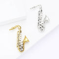 Alloy Enamel Rhinestone Saxophone Brooch Pin For Men And Women view 2