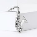 Alloy Enamel Rhinestone Saxophone Brooch Pin For Men And Women view 4