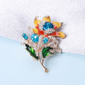 Alloy Gradient Enamel Sunflower Brooch Pin For Suit Cardigans view 2