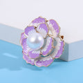 Alloy Enamel Camellia Flower Brooch Pin For Coats And Sweaters view 2
