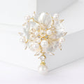 Alloy Shell Pearl Camellia Brooch Pin for Suits and Dresses view 1