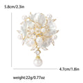 Alloy Shell Pearl Camellia Brooch Pin for Suits and Dresses view 4