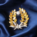 Alloy Zircon Wheat Brooch Pin For Luxury Coat Accessories view 3