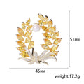 Alloy Zircon Wheat Brooch Pin For Luxury Coat Accessories view 5