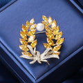 Alloy Zircon Wheat Brooch Pin For Luxury Coat Accessories view 4