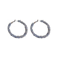Alloy Geometric Rhinestone Hoop Earrings Bold Round Statement Fashion Style view 5