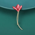 Alloy Enamel Magnolia Flower Brooch Pin For Scarves And Apparel view 2