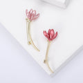Alloy Enamel Magnolia Flower Brooch Pin For Scarves And Apparel view 4