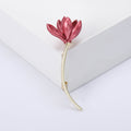 Alloy Enamel Magnolia Flower Brooch Pin For Scarves And Apparel view 6