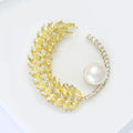 Alloy Zircon Wheat Brooch Pin For Coat And Suit Decoration view 2