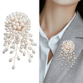 Alloy Faux Pearl Baby's Breath Brooch For Coats And Suits view 2