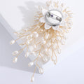 Alloy Faux Pearl Baby's Breath Brooch For Coats And Suits view 4